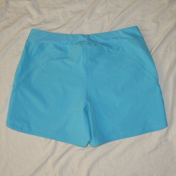 Lands' End Sz 14 Cover Up Elastic Waist Swim 5" Board Shorts Aqua Blue 505831 - Picture 4 of 4
